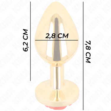 Plug anale dorato con rosa rossa, eleganza e sicurezza